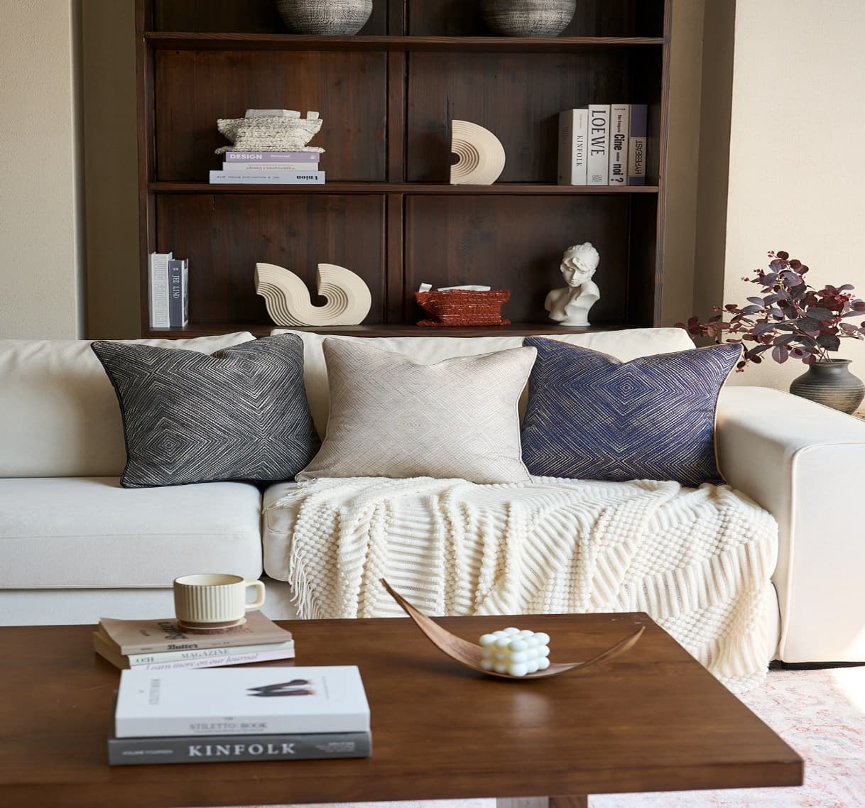 Metallic Geometric Jacquard Cushion Cover 1