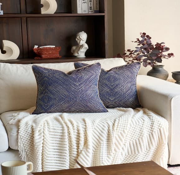 Metallic Geometric Jacquard Cushion Cover 3