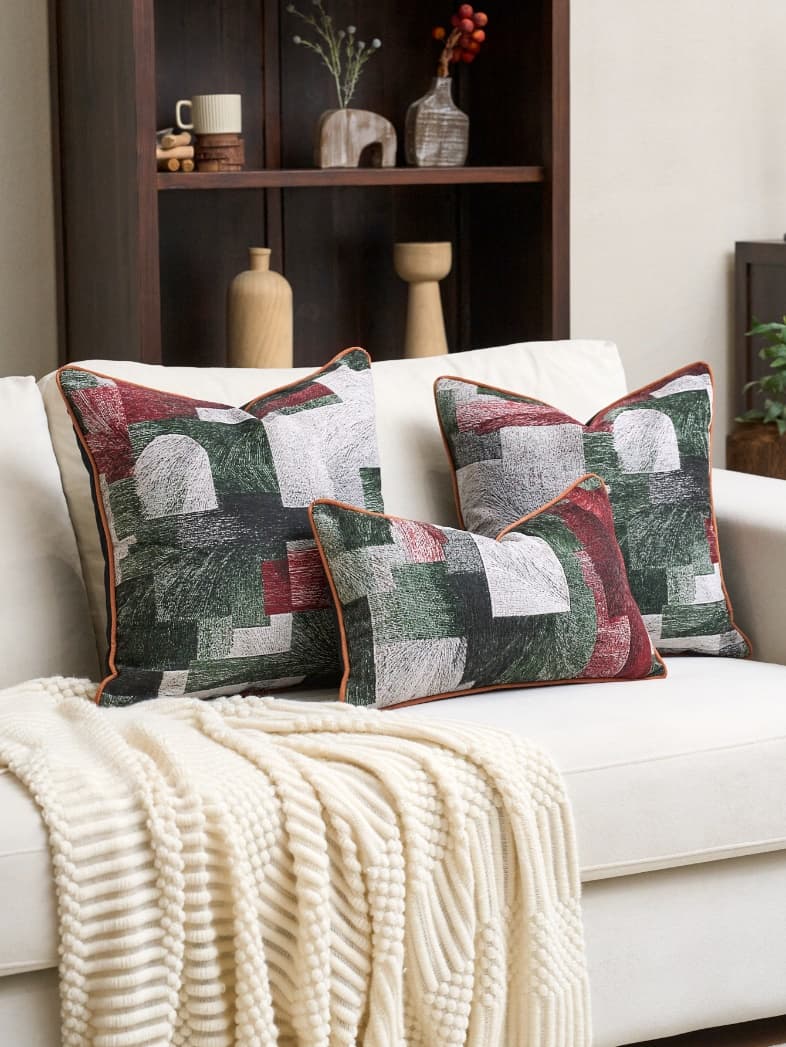 Cashmere-Weave Abstract Cushion Cover 2