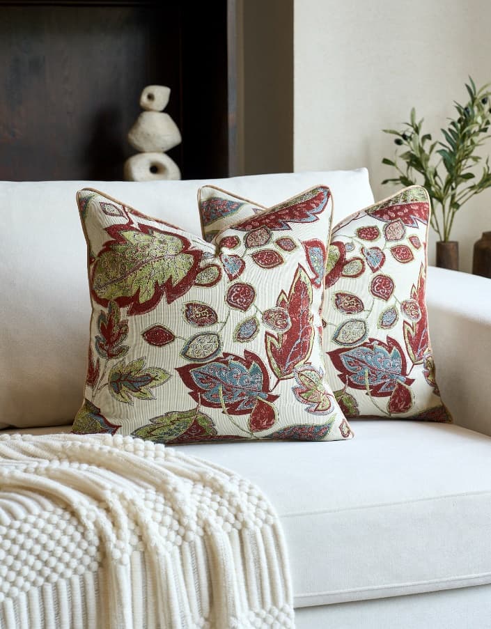 Luxury Floral Jacquard Cushion Cover 2