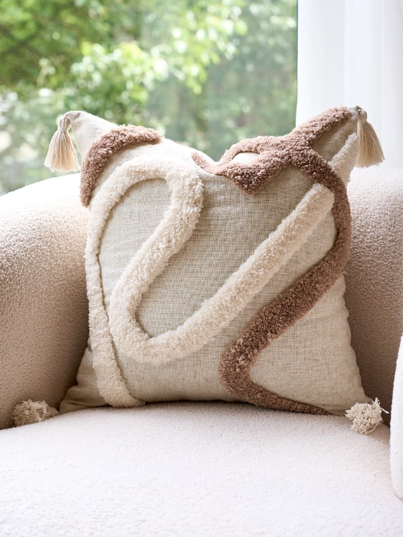 Tufted Embroidered Cushion Cover 1