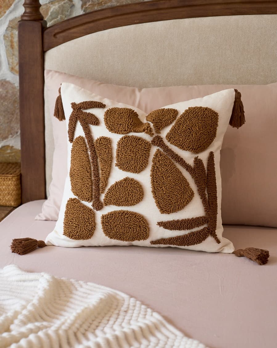 Sculpted Tufted Embroidered Cushion Cover