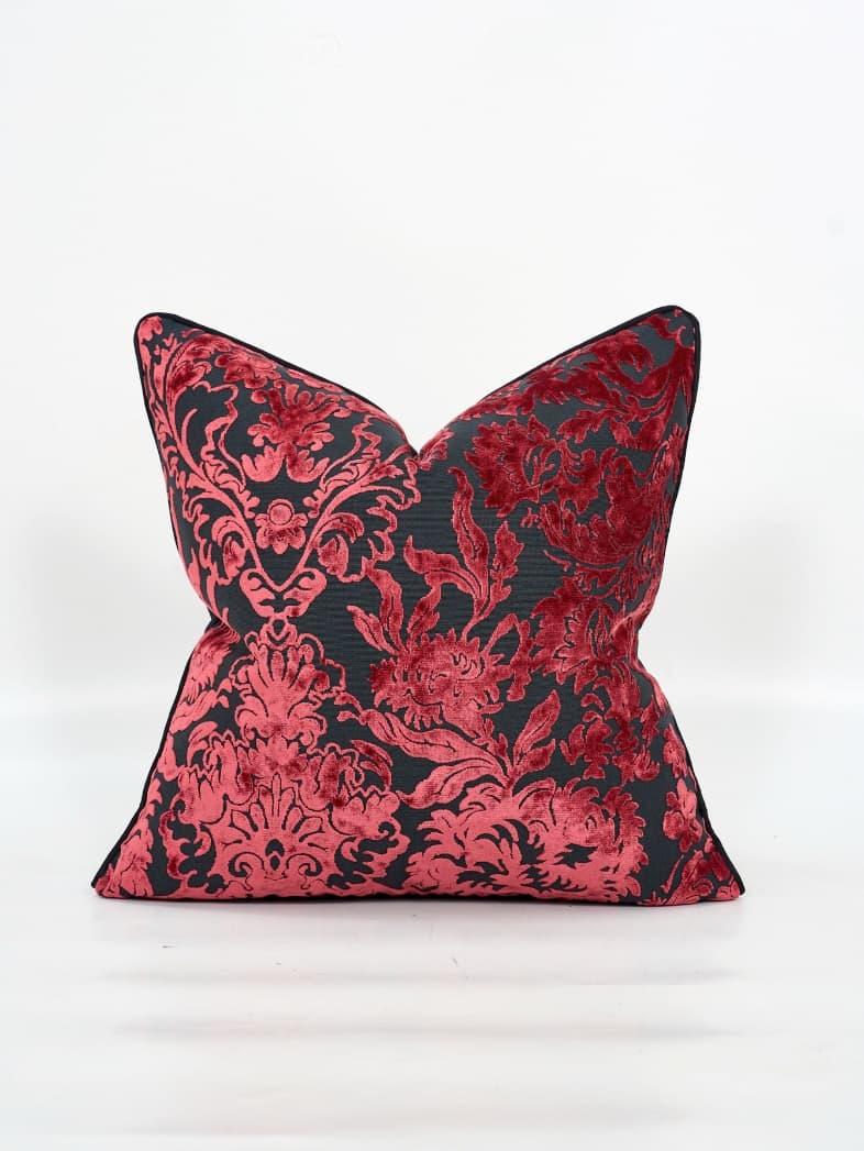 European Burnout Velvet Floral Cushion Cover 2